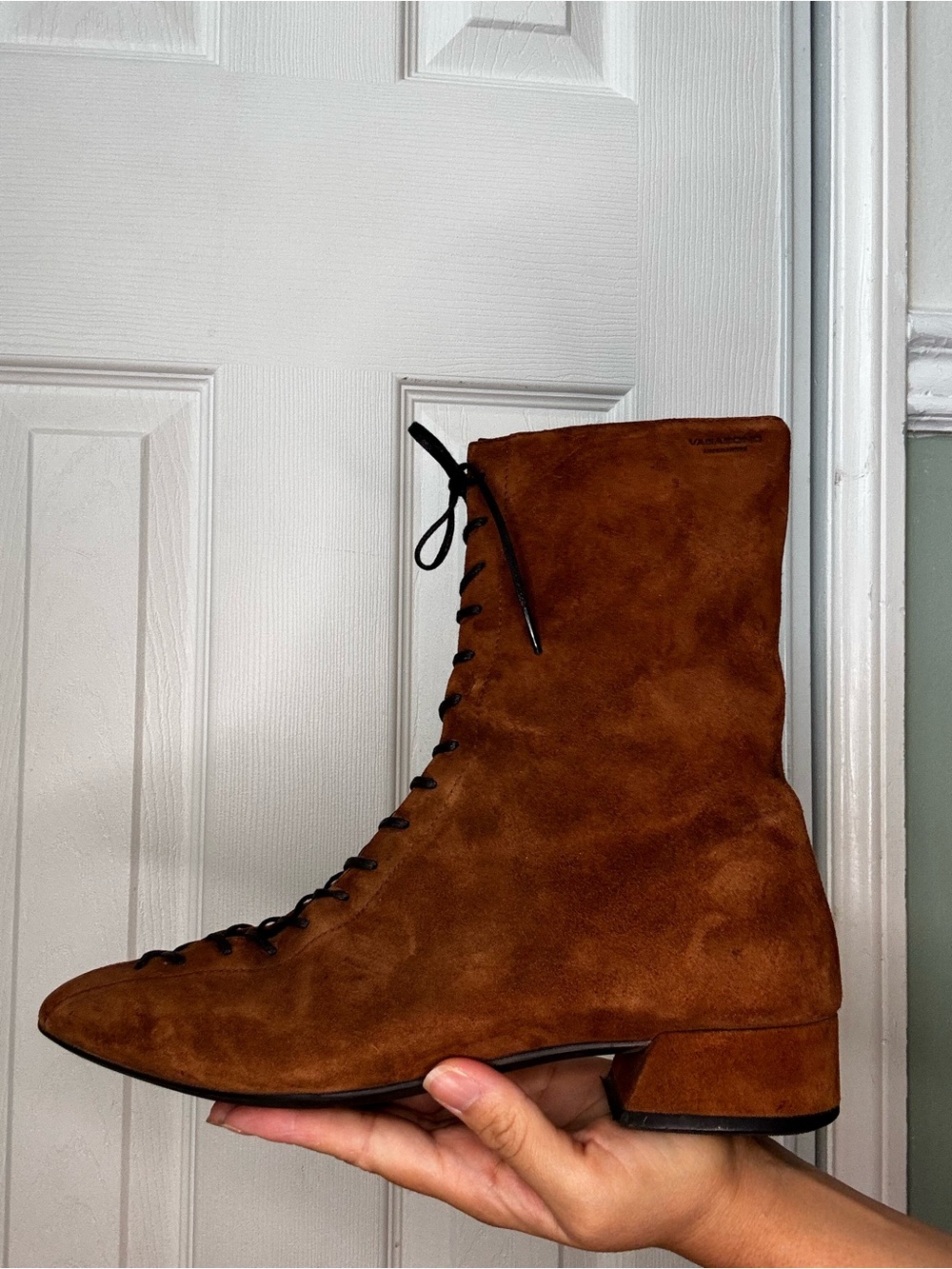 Vagabond Brown Suede Lace-Up Ankle Boots